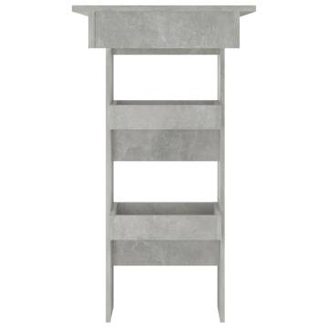 Wall Bar Table Concrete Grey | Stylish Engineered Wood Design