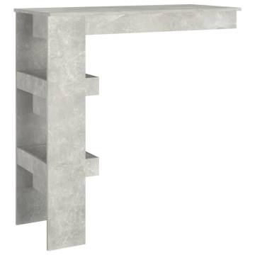 Wall Bar Table Concrete Grey | Stylish Engineered Wood Design