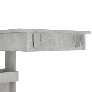 Wall Bar Table Concrete Grey | Stylish Engineered Wood Design