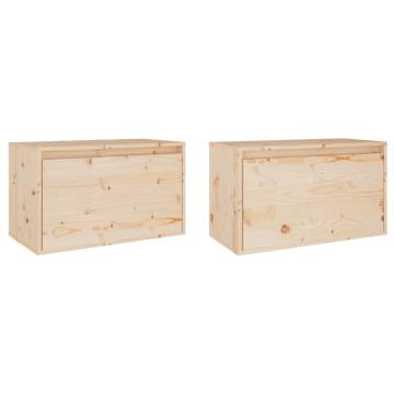 Wall Cabinets 2 pcs - Solid Pinewood | Hipo Market