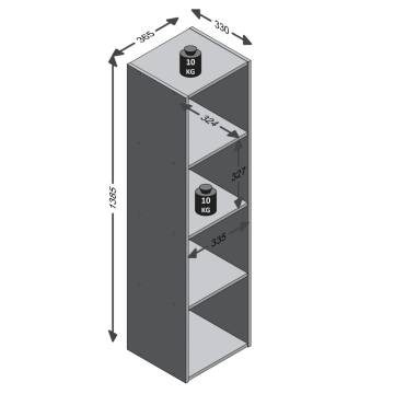 FMD Standing Shelf with 4 Compartments - Concrete Grey