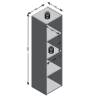 FMD Standing Shelf with 4 Compartments - Concrete Grey