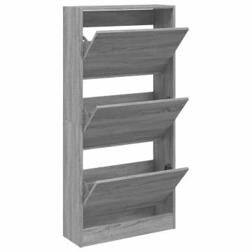 Shoe Cabinet Grey Sonoma 60x21x125.5 cm - Stylish Storage