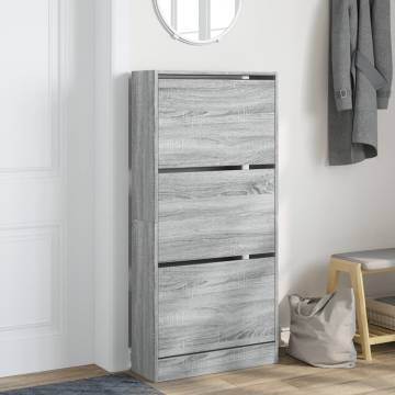 Shoe Cabinet Grey Sonoma 60x21x125.5 cm - Stylish Storage