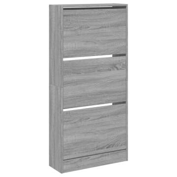 Shoe Cabinet Grey Sonoma 60x21x125.5 cm - Stylish Storage