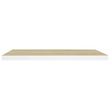 Floating Wall Shelf Oak & White - Stylish & Durable 80x23.5cm