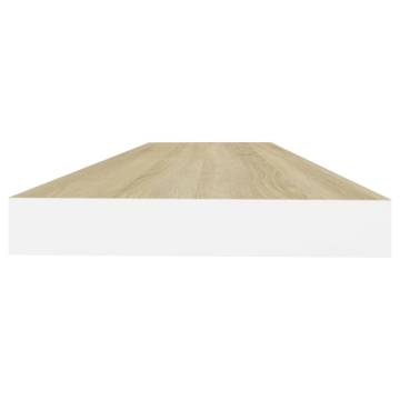 Floating Wall Shelf Oak & White - Stylish & Durable 80x23.5cm