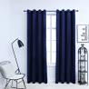 Blackout Curtains with Rings 2 pcs Velvet Dark Blue 140x245 cm Colour dark blue Size 140 x 245 cm Quantity in Package 2 