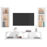 4 Piece High Gloss White TV Cabinet Set - Stylish Storage