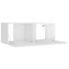 4 Piece High Gloss White TV Cabinet Set - Stylish Storage