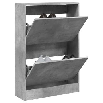 Shoe Cabinet Concrete Grey - 60x21x87.5 cm | Hipomarket