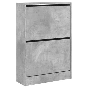 Shoe Cabinet Concrete Grey - 60x21x87.5 cm | Hipomarket