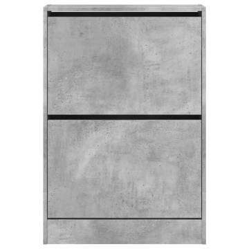 Shoe Cabinet Concrete Grey - 60x21x87.5 cm | Hipomarket