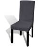 Straight Stretchable Chair Cover 6 pcs Anthracite - Hipo Market