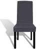 Straight Stretchable Chair Cover 6 pcs Anthracite - Hipo Market