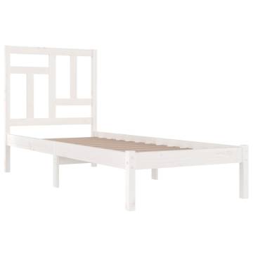 White Solid Wood Bed Frame 75x190 cm Small Single | Hipo Market