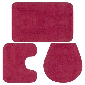 Luxurious Fuchsia Bathroom Mat Set - 3 Pieces