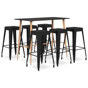 7 Piece Bar Set Black - Modern & Contemporary Design