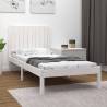 Bed Frame White Solid Wood Pine 90x190 cm Single Colour white Size 90 x 190 cm 