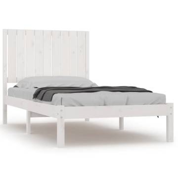 White Solid Wood Pine Bed Frame 90x190 cm Single | HiPo Market