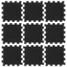 Rubber Floor Tiles 9 pcs Black - Durable 16mm Mats