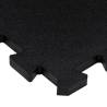 Rubber Floor Tiles 9 pcs Black - Durable 16mm Mats