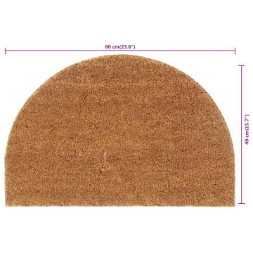 Natural Half Round Coir Door Mat 40x60 cm - Durable & Non-Slip