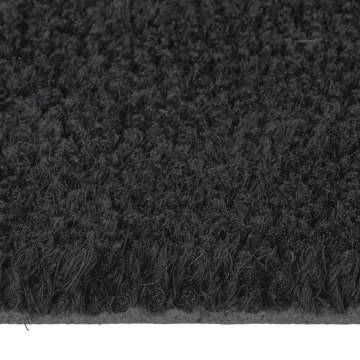 Durable Black Coir Door Mat 50x80 cm | Hipomarket UK