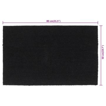 Durable Black Coir Door Mat 50x80 cm | Hipomarket UK