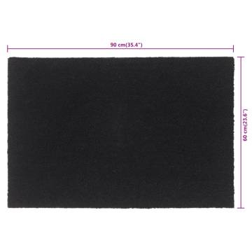 Durable Black Coir Door Mat 60x90 cm - HipoMarket