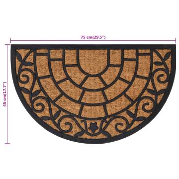 Durable Half Round Door Mat 45x75 cm | Rubber & Coir