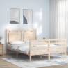 Bed Frame with Headboard 140x200 cm Solid Wood Colour natural Size 140 x 200 cm 