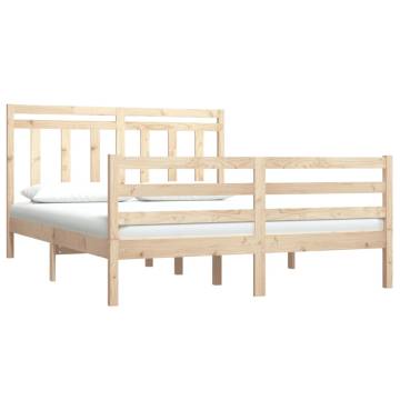 Solid Wood Bed Frame 135x190 cm Double - Classic Design