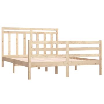 Solid Wood Bed Frame 135x190 cm Double - Classic Design