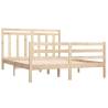 Solid Wood Bed Frame 135x190 cm Double - Classic Design