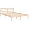 Solid Wood Small Double Bed Frame with Headboard | Hipomarket