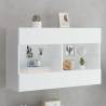 Stylish White TV Wall Cabinet with LED Lights | Hipomarket