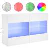 Stylish White TV Wall Cabinet with LED Lights | Hipomarket