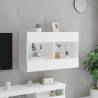 Stylish White TV Wall Cabinet with LED Lights | Hipomarket