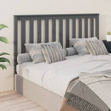 Stylish Grey Bed Headboard - Solid Pine Wood | HipoMarket