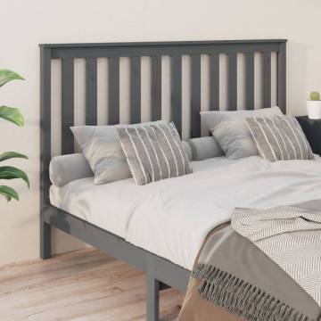 Stylish Grey Bed Headboard - Solid Pine Wood | HipoMarket