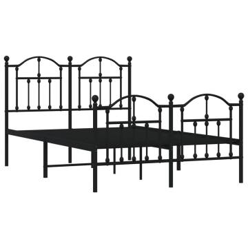 Robust Black Metal Bed Frame 120x200 cm - Hipomarket