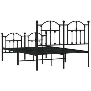 Robust Black Metal Bed Frame 120x200 cm - Hipomarket