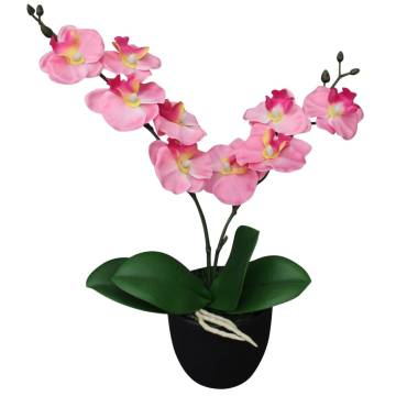 Lifelike 30 cm Pink Artificial Orchid Plant with Pot