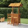 3 Piece Garden Bar Set Solid Wood Acacia Model bar chairs with backrest Number of 2 