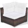 6 Piece Garden Lounge Set with Cushions - Poly Rattan Brown