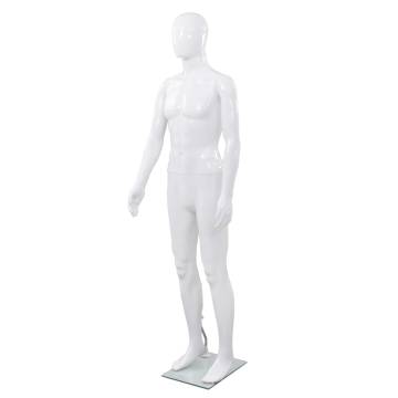 Full Body Male Mannequin - Glossy White 185 cm | HipoMarket