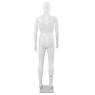 Full Body Male Mannequin - Glossy White 185 cm | HipoMarket