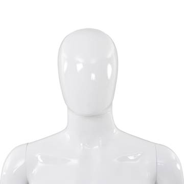 Full Body Male Mannequin - Glossy White 185 cm | HipoMarket