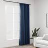 Linen-Look Blackout Curtains with Hooks Blue 290x245 cm Colour blue Quantity in Package 1 